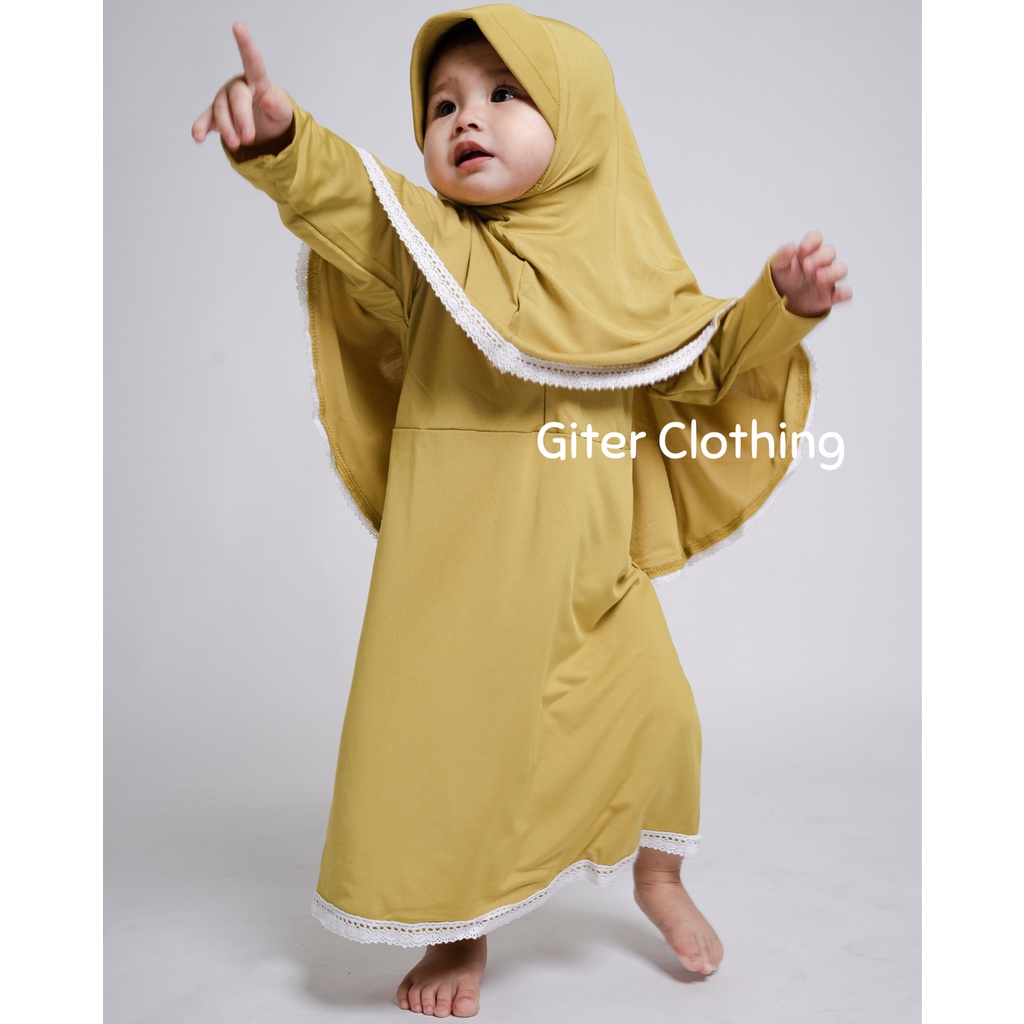 Gamis anak bayi alula set Kids Gamis Anak 1 2 3 4 Tahun by giter's clothing