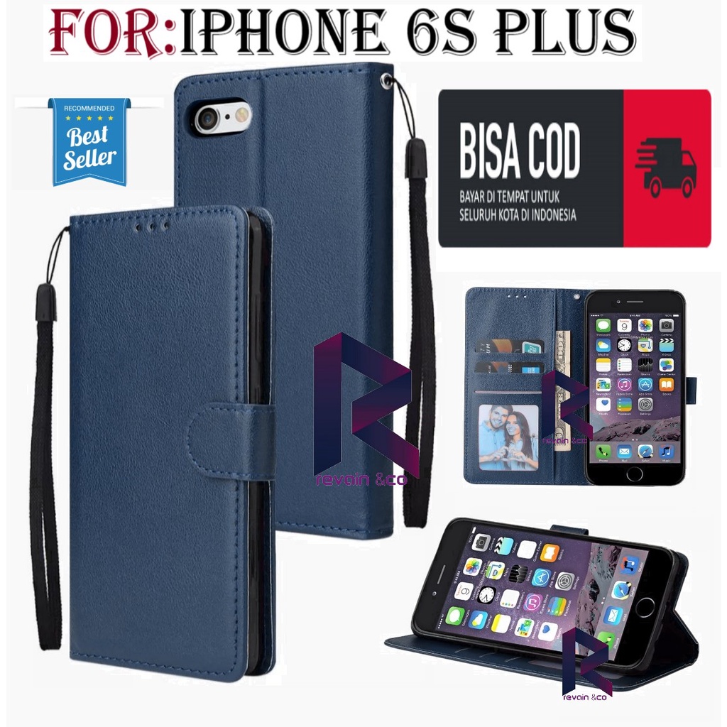 FLIP COVER IPHONE 6 PLUS/6S PLUS CASING FLIP WALLET LEATHER KULIT PREMIUM SARUNG BUKA TUTUP FLIP CASE IPHONE 6S PLUS