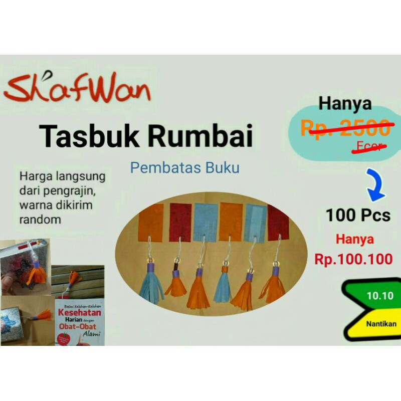 

100 pcs shafwan tasbuk rumbai - pembatas buku