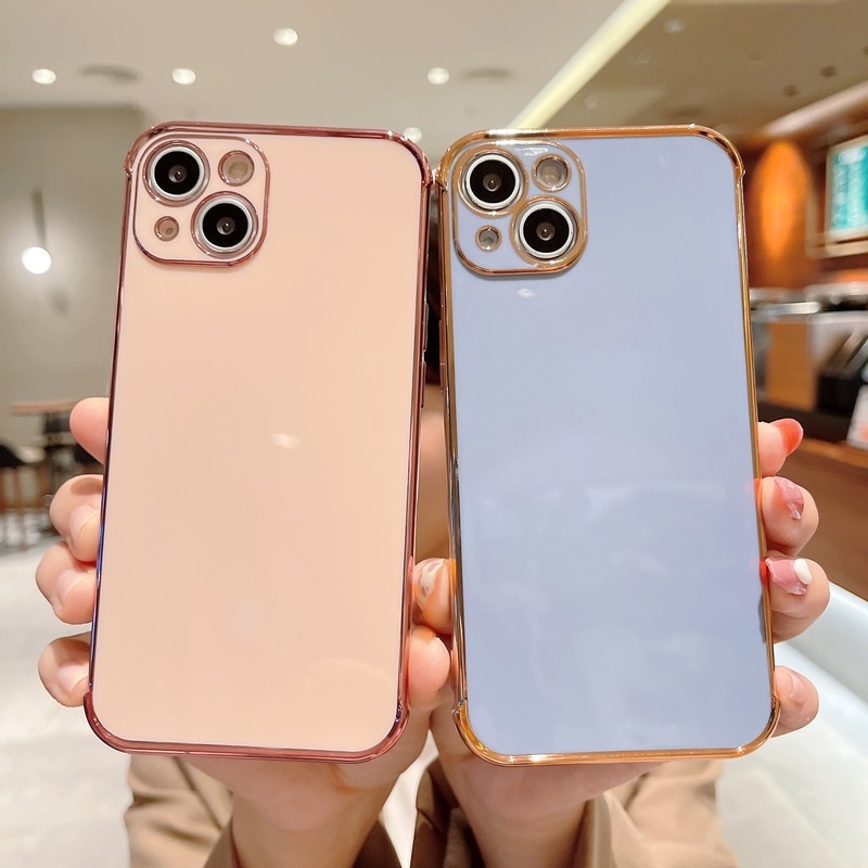 Soft Case Elektroplating 6d Anti Jatuh Untuk Iphone 13 12 11 Pro X Xs Max 7 8 Plus