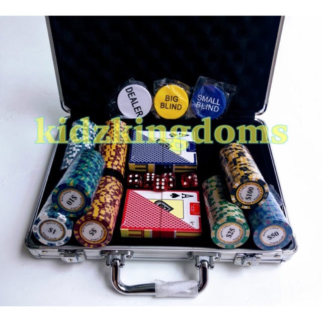 Poker Set Casino Style Poker Chips isi 200 pcs