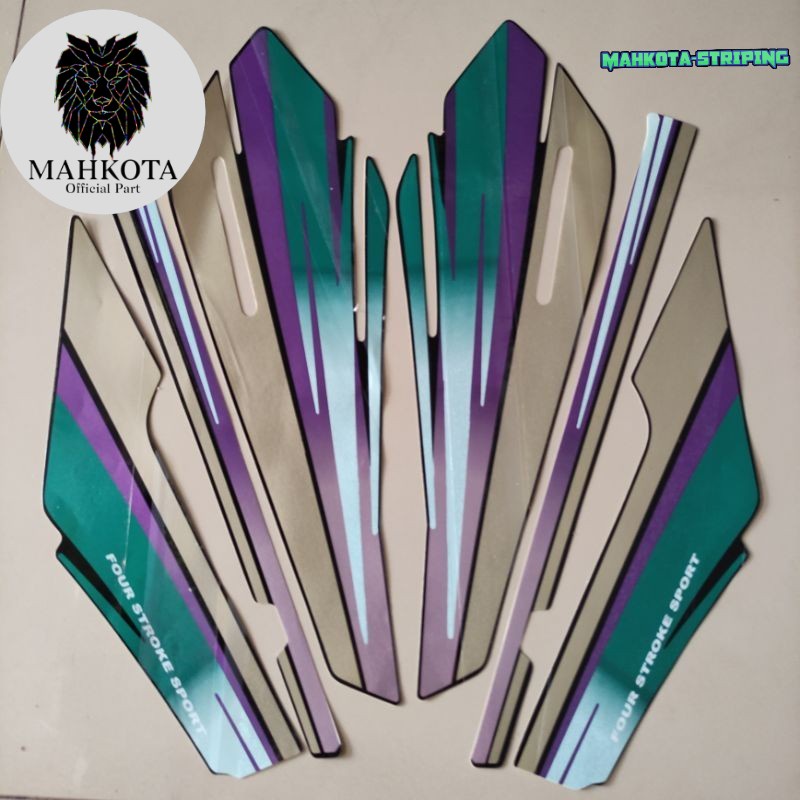 Striping Stiker Polet Sepeda Motor List honda gl pro 1994 hijau ungu stiker list body standar berkua