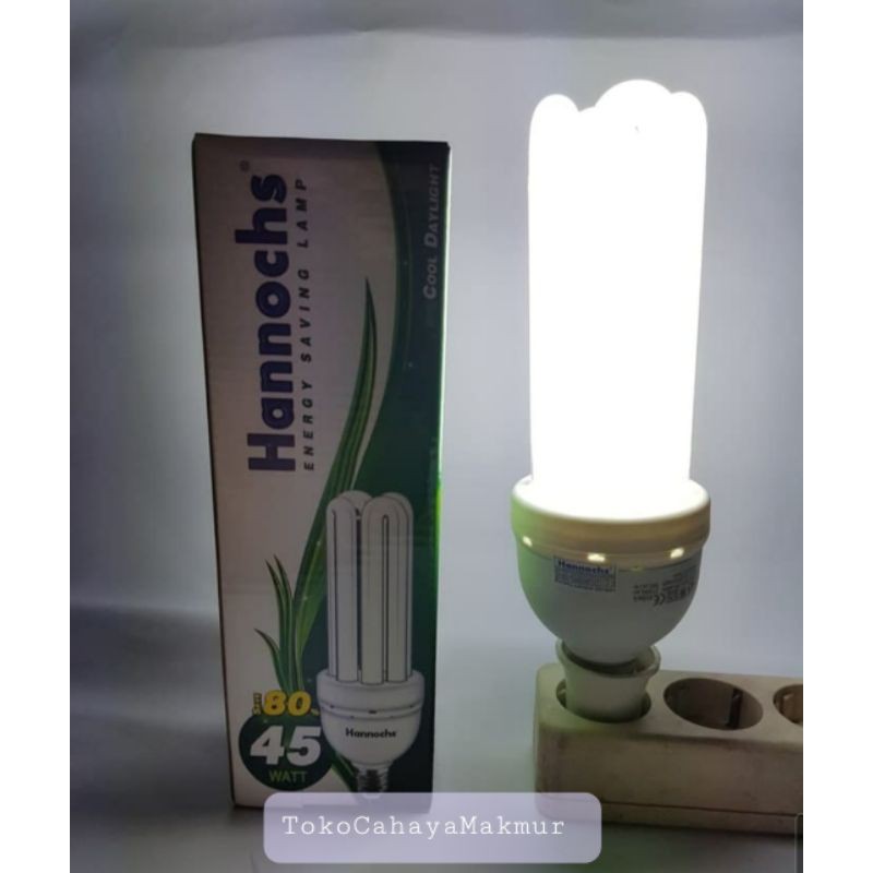 Lampu Bolham Hannochs LHE 45w 45watt 4U PLC Lampu Hemat Energy