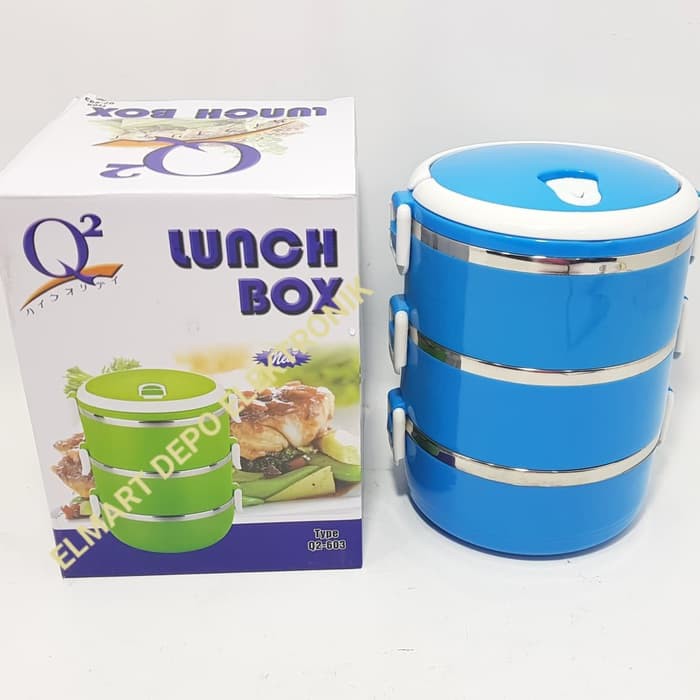 Q2 lunch box rantang 3 susun stainless Q2 603 / tempat bekal Q2603