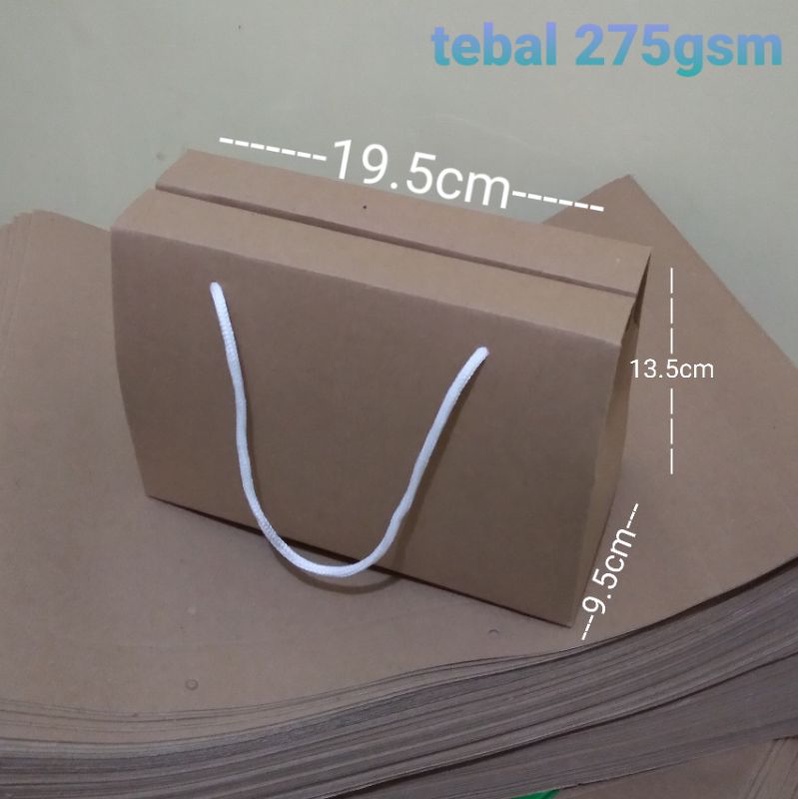 

paperbag uk. 19.5x9.5 t.13.5cm tebal murah