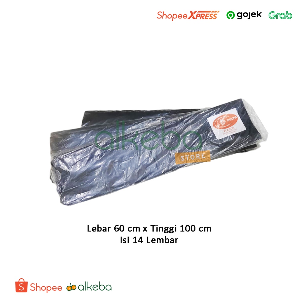 Trashbag delta 60 x 100 kantong plastik sampah hitam isi 14 lembar