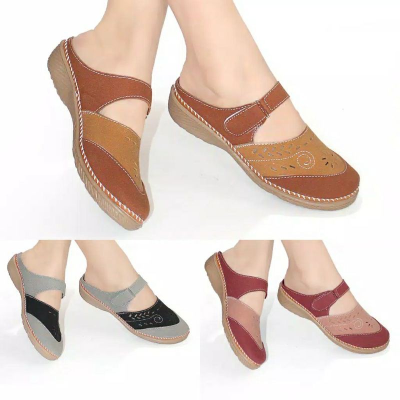 Sendal Wanita Murah Sandal Cewek Kekinian Slip Sandal Wanita Tali Mules Casual SS01 Bisa COD