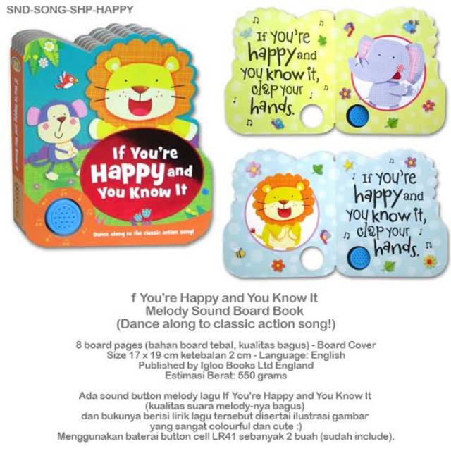 If You Re Happy And You Know It Melody Sound Board Book Buku Anak Impor
