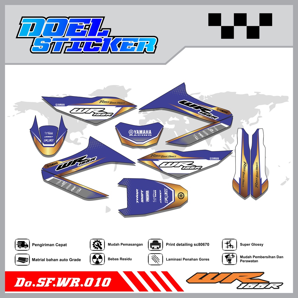 STICKER STRIPING WR 155 - STICKER STRIPING LIST VARIASI HOLOGRAM , CROME WR 155 DOEL 010