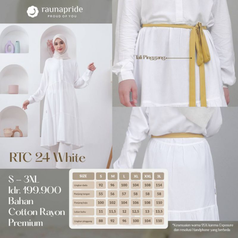 RAUNA TUNIC ATASAN PUTIH RTC 24