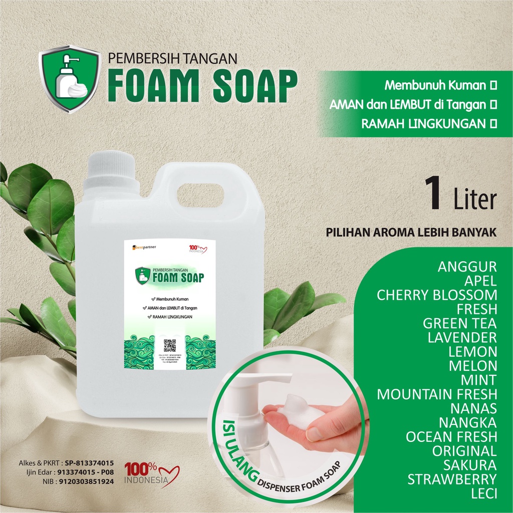 Sabun Cuci Tangan Foam 1 Liter / Handsoap Foam Cuci Salju Aroma Segar 1 Liter Jerigen