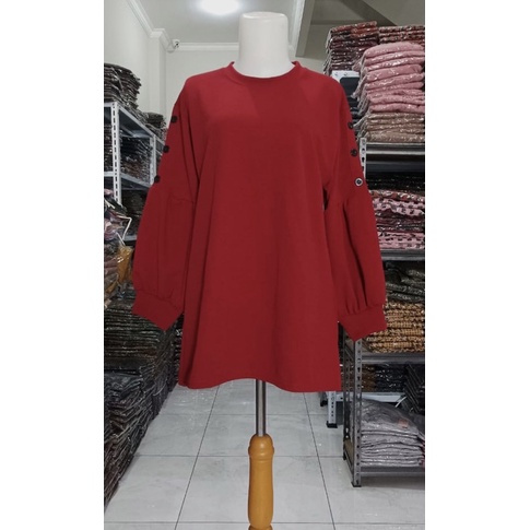 Sopa Top - Blouse Atasan Tangan Balon LD110+ Jumbo / R.5 - 322-6532-Maroon
