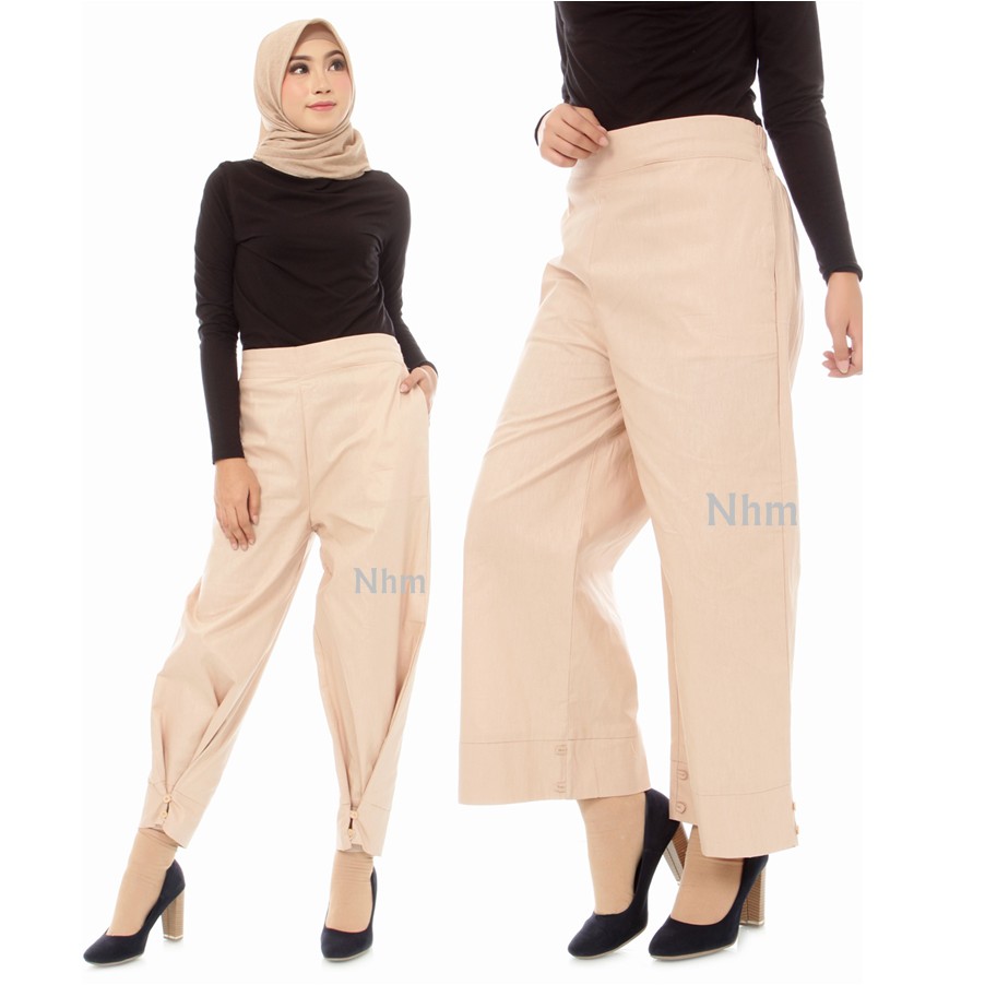 NHM Celana Kulot Yasmin Dobel Fungsi, Celana wanita Premium Pants terbaru Bestseller