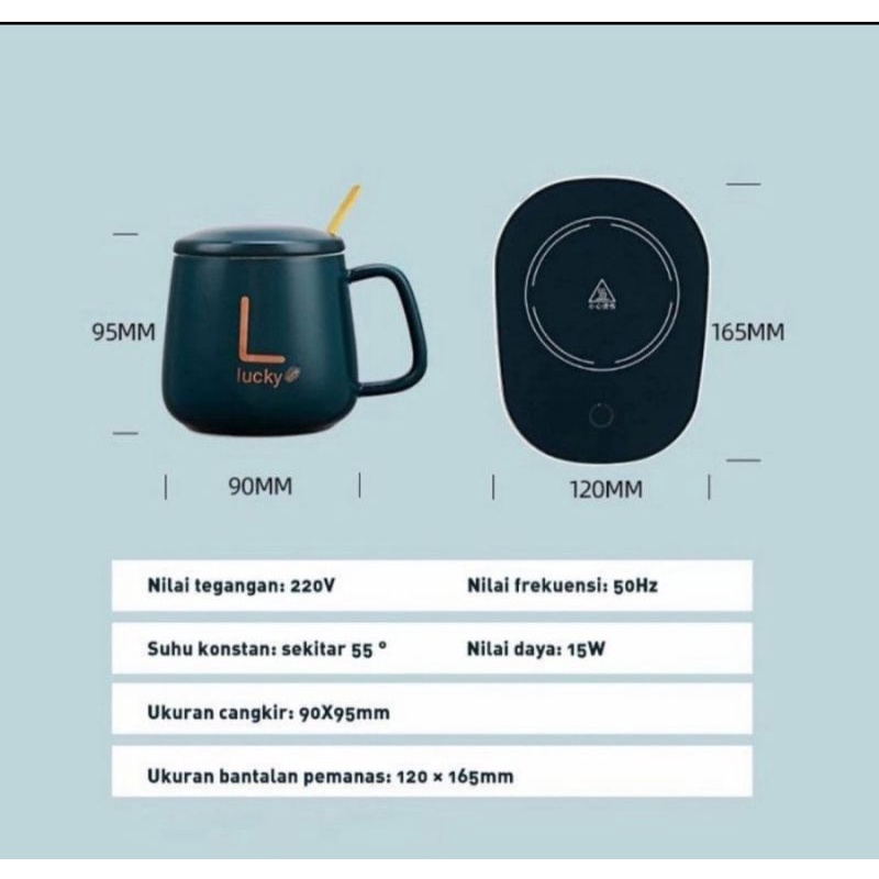 COD Teh Cup Coffee Warmer Ceramic Mug Cangkir Elektrik Set Keramik Pemanas 55 Derajat Penghangat Kopi P33