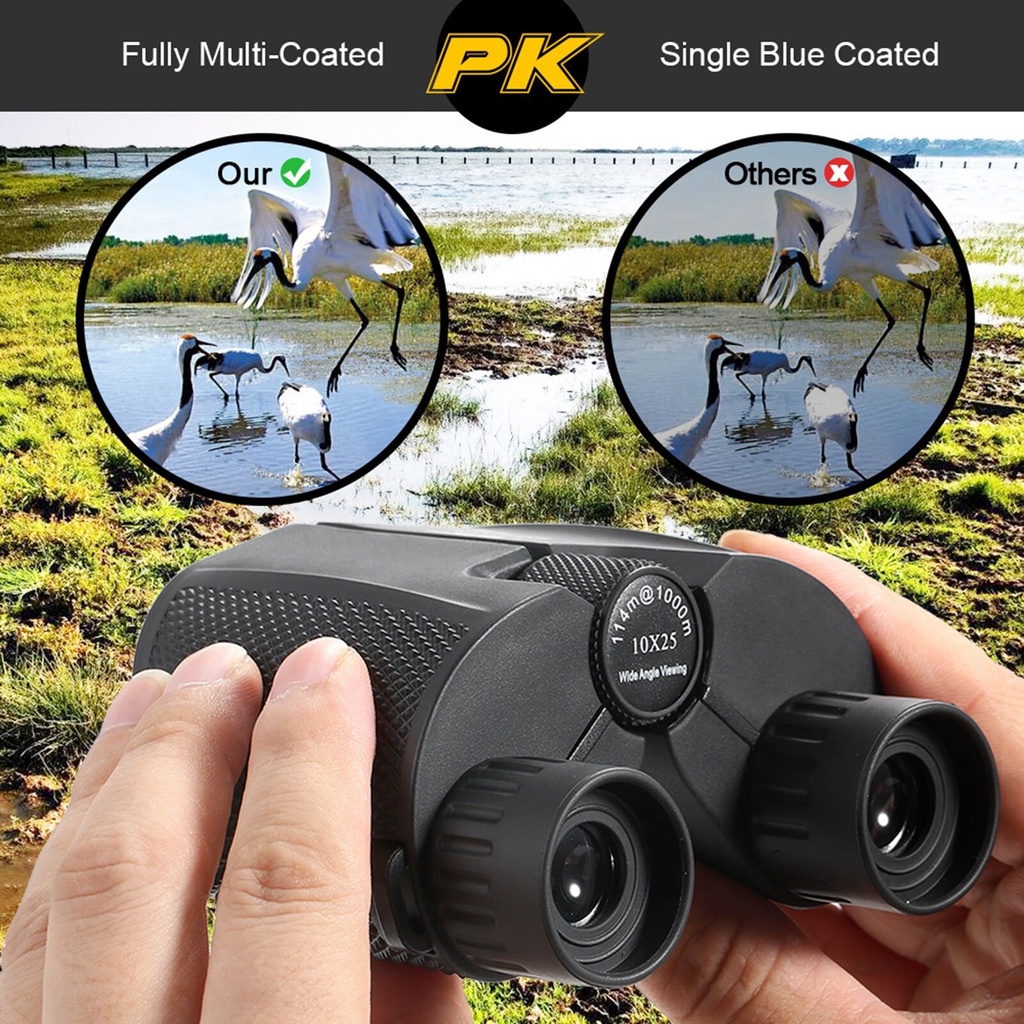 Teropong Binoculars HD Zoom 10x25 Teropong Outdoor Lipat Compact Zoom 10x25