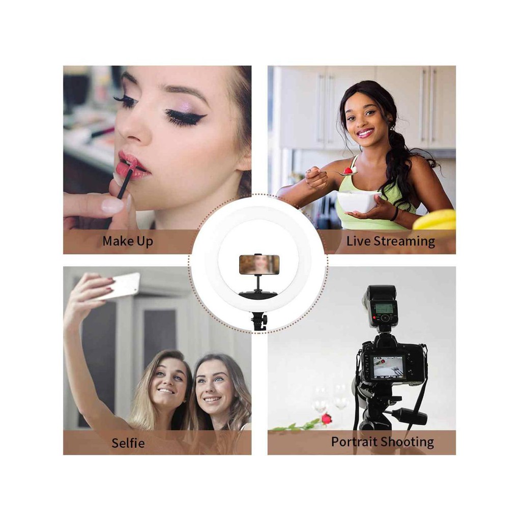 PAKET SELFIE RING LIGHT 36CM + TRIPOD 2,1M VLOG STREAMING TERMURAH