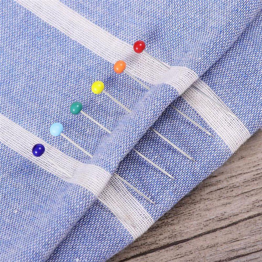 Needway Dressmaking Pins 100pcs /set DIY Colored Stitch Bead Glass Head Pin Rajut