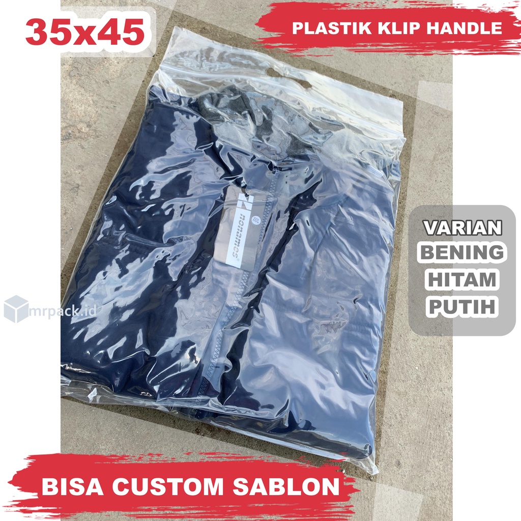 Plastik klip pond ziplock Plong  35x45 (38+7) packing baju jaket hoodie gamis tebal