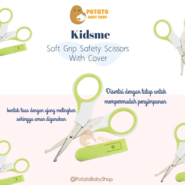 Kidsme - Soft Grip Safety Scissors / gunting kuku bayi