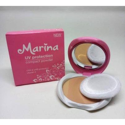 ^ KYRA ^ Marina Compact Powder Bedak Padat With UV A B Protection Vitamin E Brigthen Up Clinically Tested