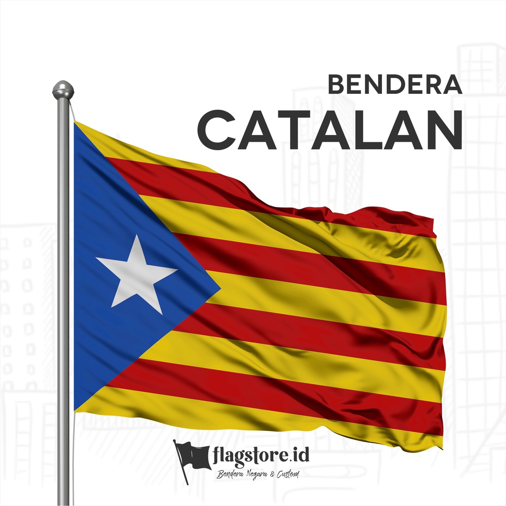 Flagstore.id -  BENDERA CATALAN BARCELONA CATALONIA