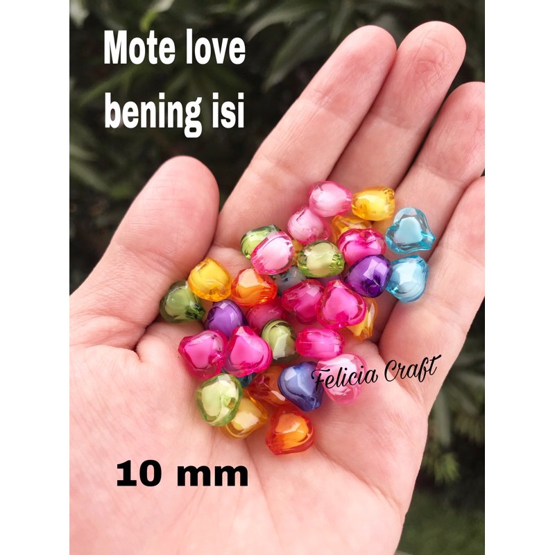 20gram [+/- 62pcs] mote bening love isi 10mm