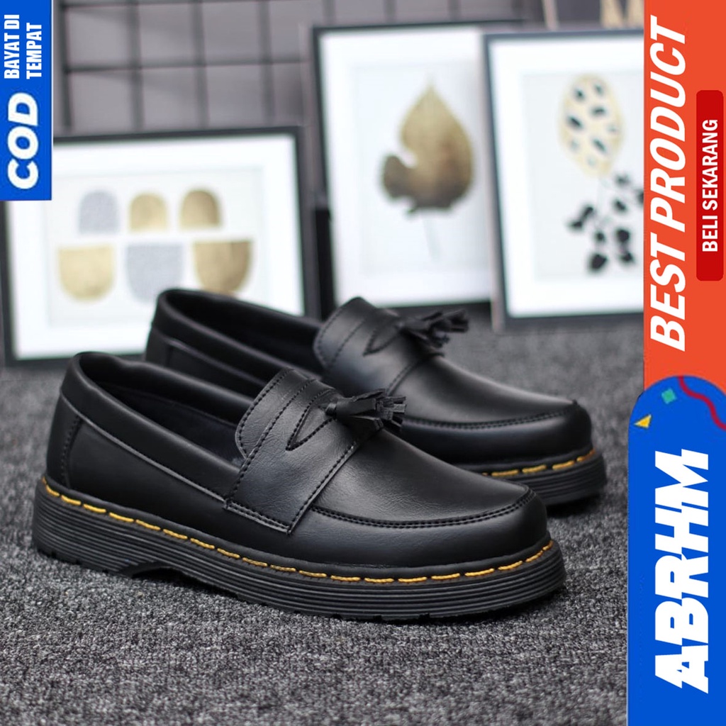 Sepatu Pantofel Kerja Kantor Formal Casual Hitam Pria Abrhm Daniel