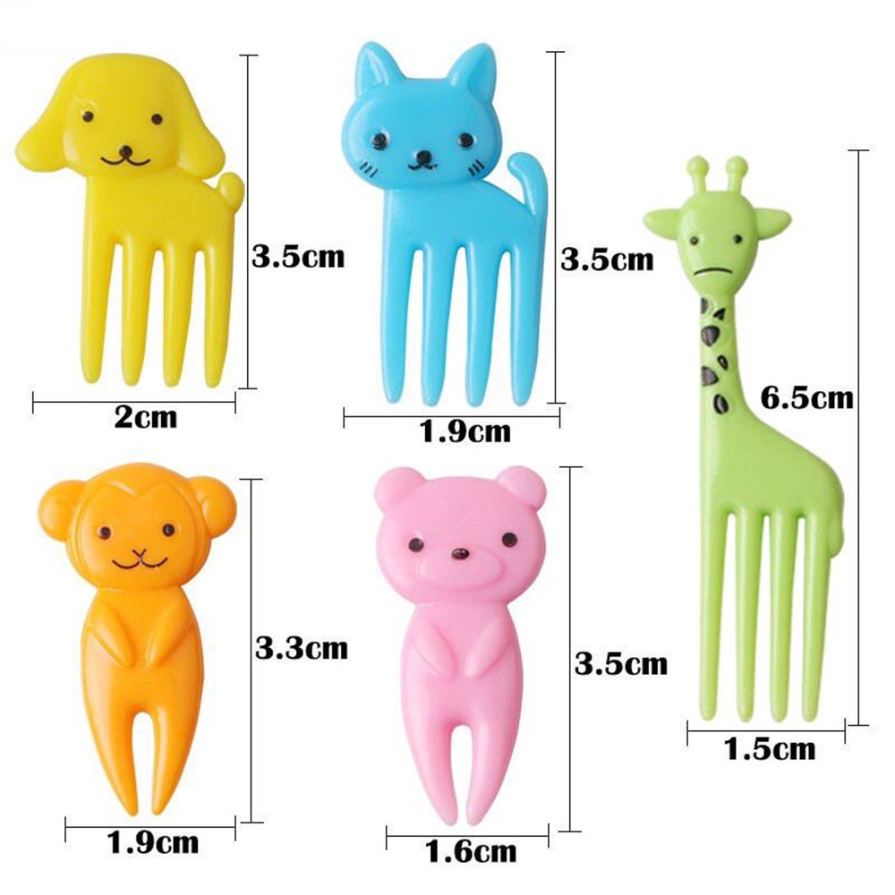 【COD Tangding】Set Garpu Buah Desain Kartun Binatang Lucu Bahan Plastik Gaya Jepang