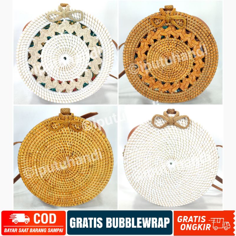 Tas Rotan Bulat Original Pita