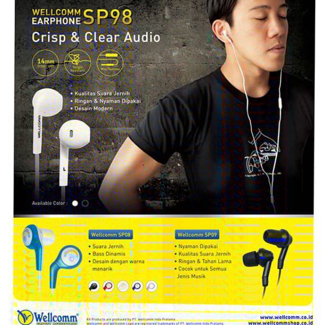 HEADSET ORIGINAL WELCOME SP98 STEREO EARPHONE