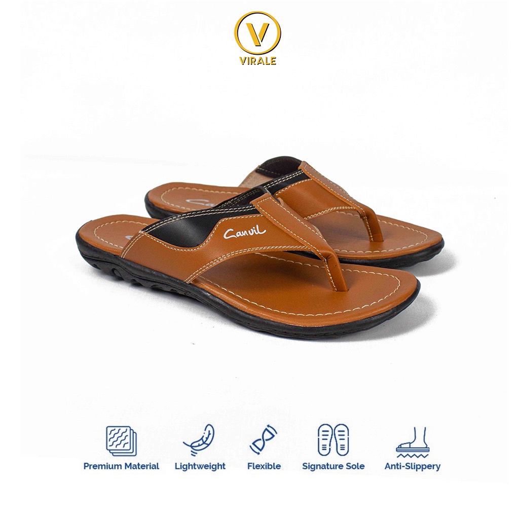 Sandal Jepit Pria Virale - Sandal Casual - Sandal Japit Pria CVL-01 TAN