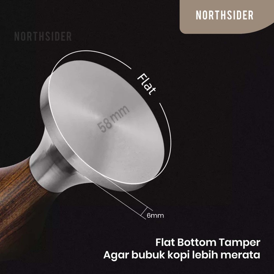 COFFEE TAMPER KOPI ESPRESSO 58mm ROSEWOOD HANDLE HAMMER SUNNY DOLL