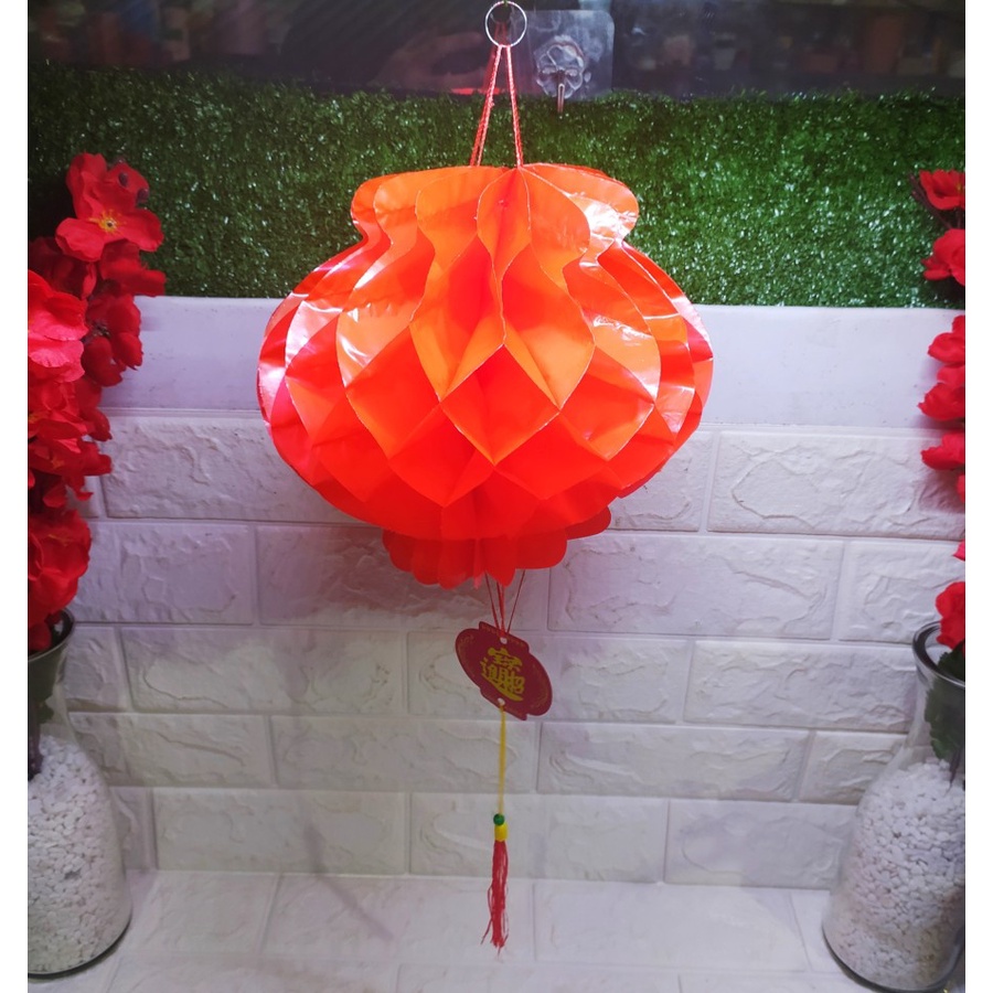Lampion Tawon Sedang Lampion Merah Gantungan Dekorasi Perayaan Imlek