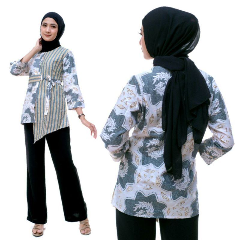 BAJU BATIK WANITA MODERN MONALISA GENES M, L, XL, XXL asli PEKALONGAN