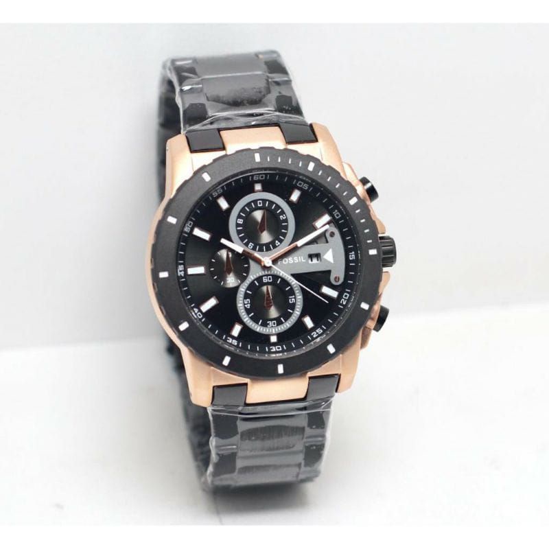 (Cod)Jam Tangan Pria F0S1L Crono Variasi Strap Rantai/Stell(Dikirim Jakarta)