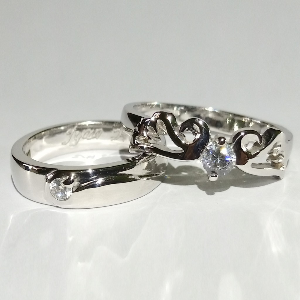 Bisa Pesan Model Garansi Silver Asli Gratis Ukir Nama Cincin Couple Perak Kawin Nikah Tunangan Id194