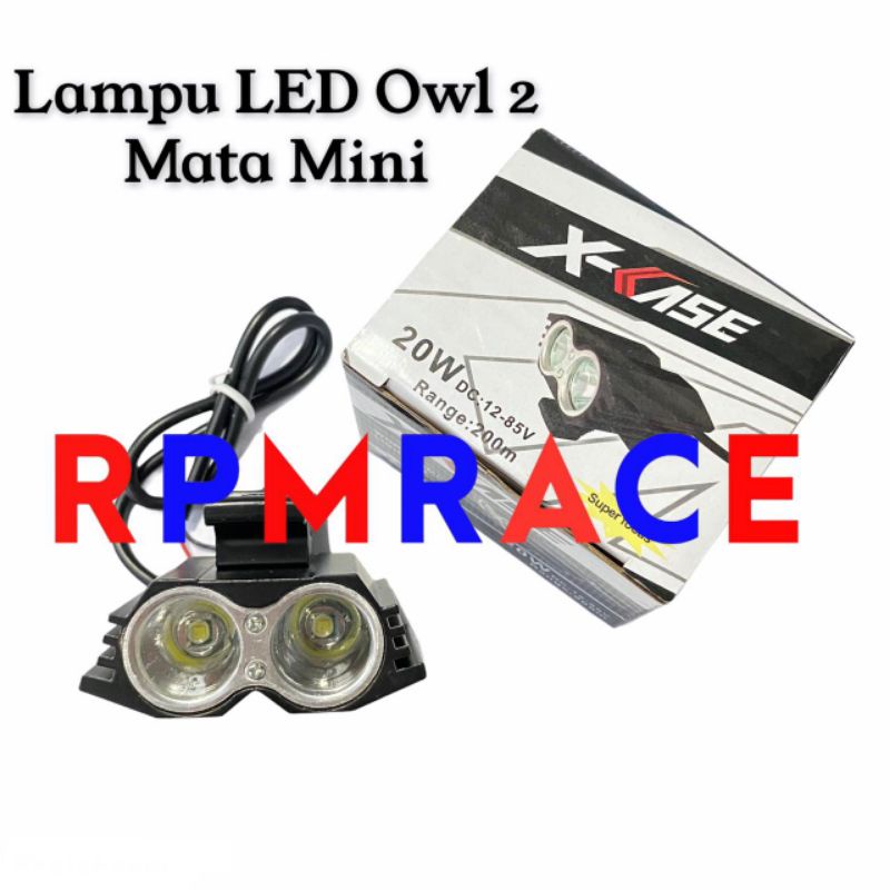 LAMPU TEMBAK SOROT LED OWL MINI 20 WATT CREE 2 MATA ULTRAFIRE 8 VOLT OWL 2 MATA UNIVERSAL