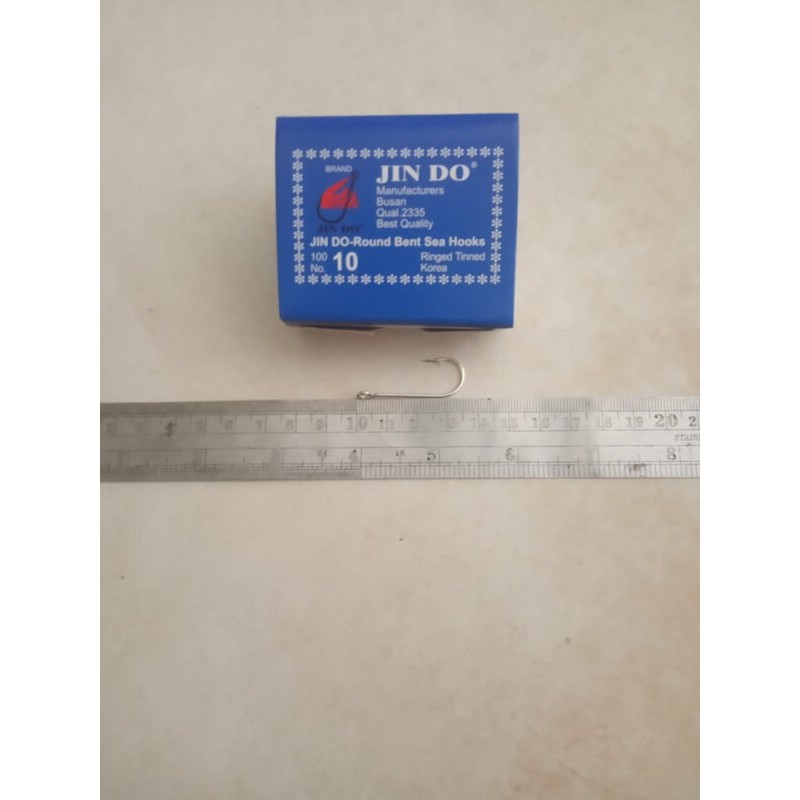 Mata Pancing Kail Hooks Jin Do Round Bent Sea Qual 2335 No 10 Made in Korea Ringed Tinned