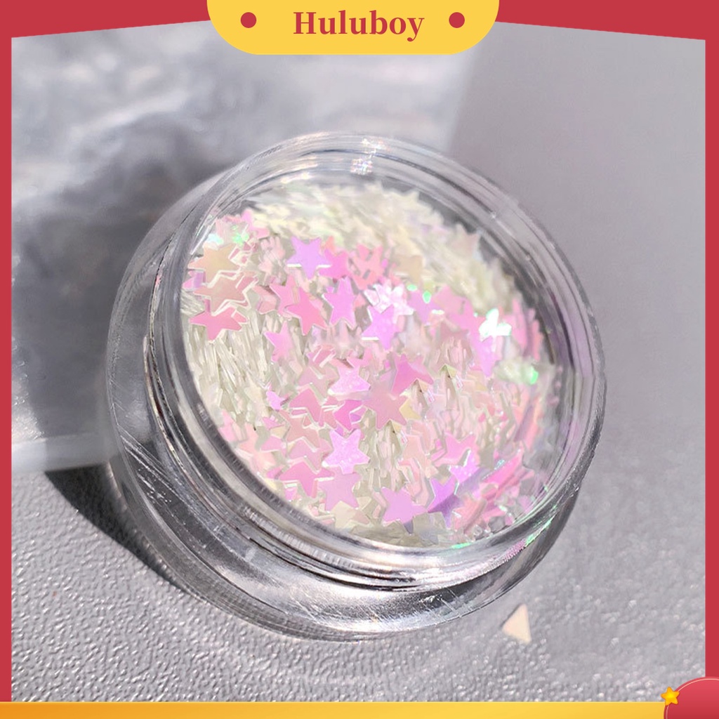 Huluboy Huluboy♡ Ornamen Payet Glitter Bentuk Bintang Hati Untuk Dekorasi Nail Art