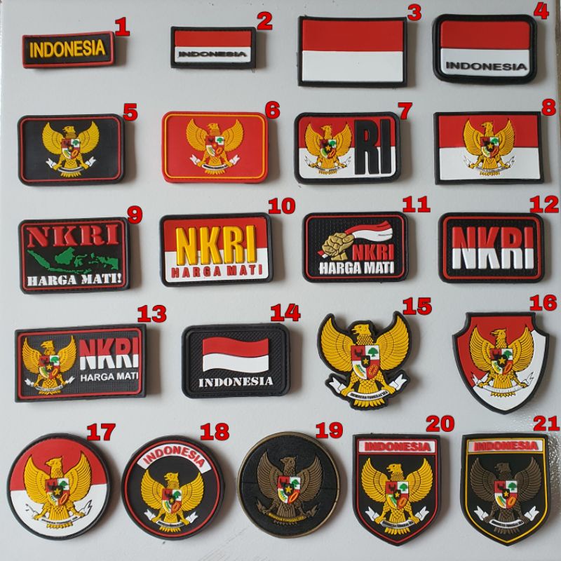 Jual Patch Rubber Logo Garuda Nkri Bendera Indonesia Tempelan Emblem