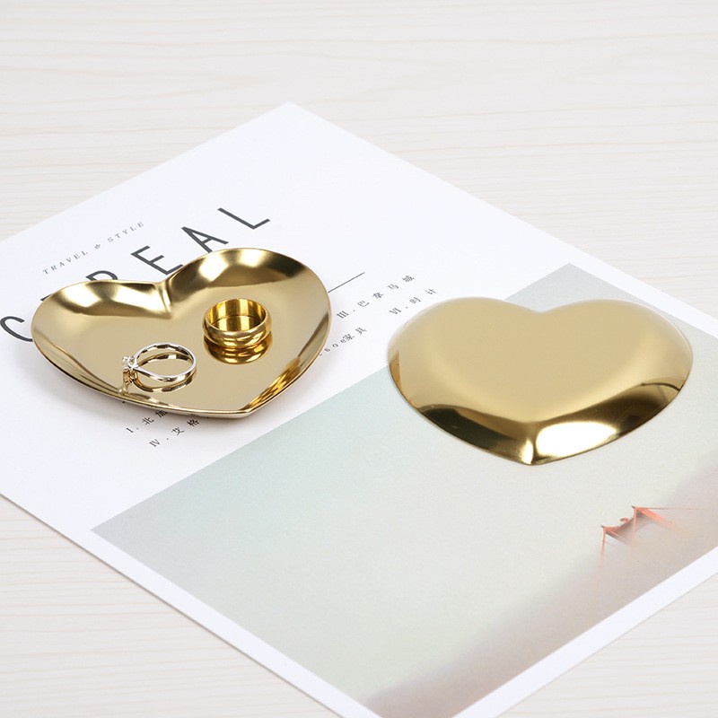 TBI Luxury Jewelry Tray Love Stainless Tray Nampan Emas Perhiasan Heart