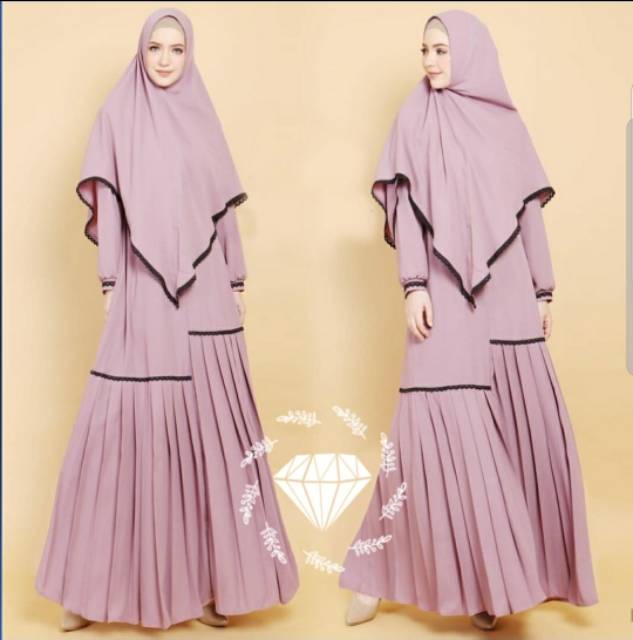 gamis remaja terbaru 2021 lebaran kekinian pesta Ss syari davina /Baju Gamis Syari Muslim Brukat Wanita Perempuan Murah