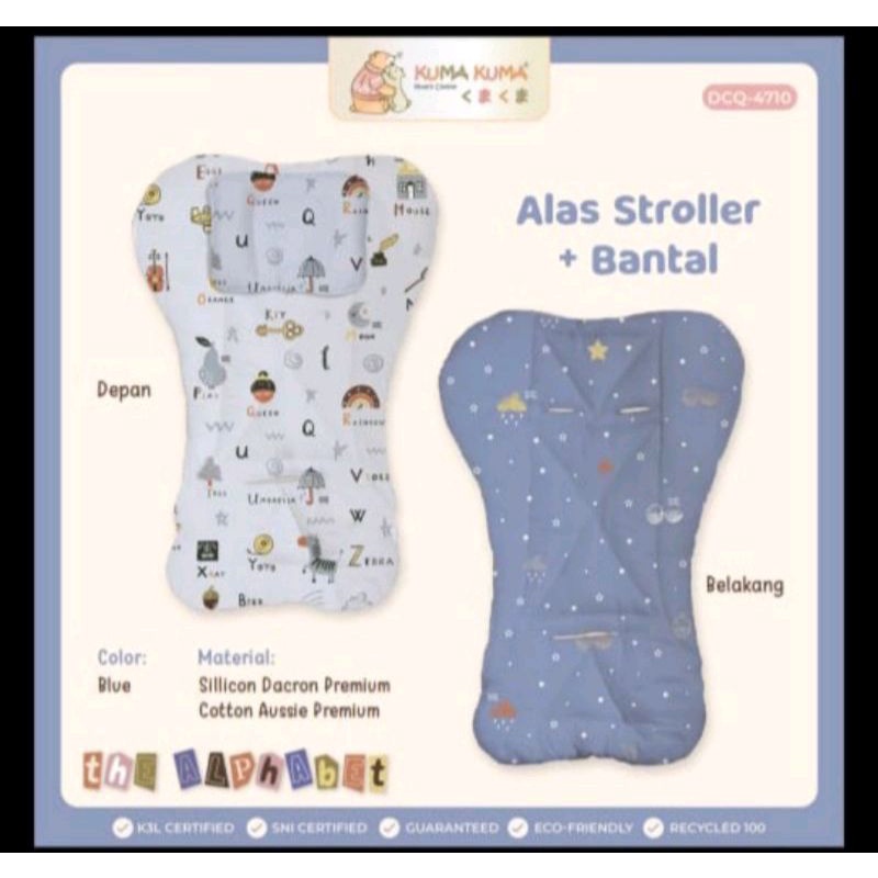 KUMA KUMA - ALAS STROLLER + FREE BANTAL (NEW MOTIFF !!!) / SATU SET / ONE SET / BRICK RED / ASH PURPLE / BREAD AND BUTTER BLUE / ROYAL BLUE / PEACH / TERBARU / EMPUK / ALAS STROLLER MURAH / FREE BANTAL