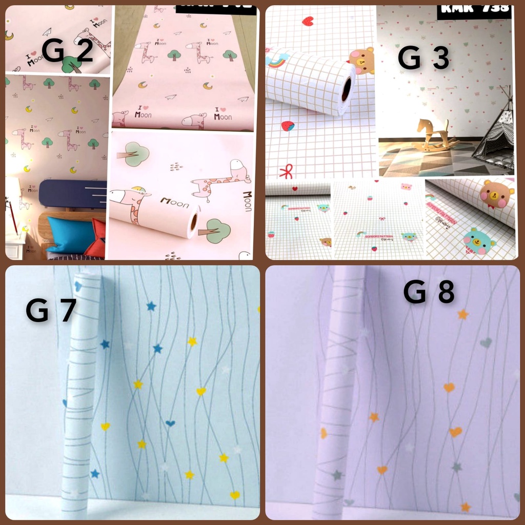 WALLPAPER 60cm WALPAPER WALL STICKER STIKER DINDING POLOS PUTIH KARAKTER DEKORASI KAMAR TIDUR ANAK