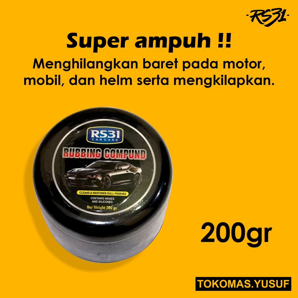 Kompon penghilang baret body mobil, aspa,  bodi motor, helm kaca goresan | Rubbing Compound RS31|