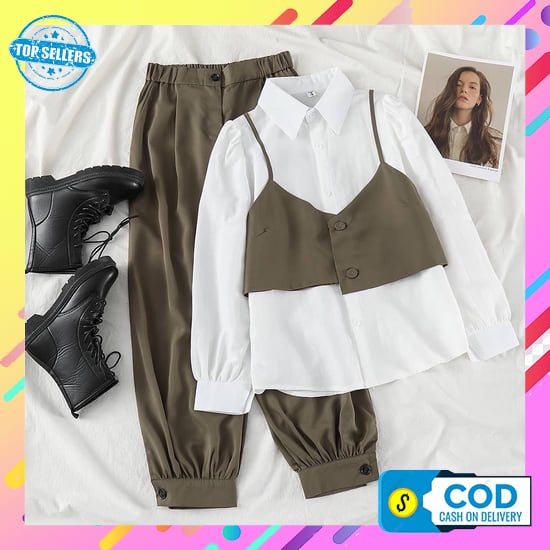 Pilita - Jasmine One Set - Setelan Wanita - Setelan Rok - Material Crinkle - Setelan Busui - Setelan