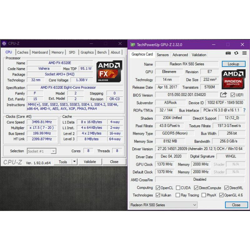 PC GAMING RX 580 8GB OC ASROCK PHANTOM GAMING