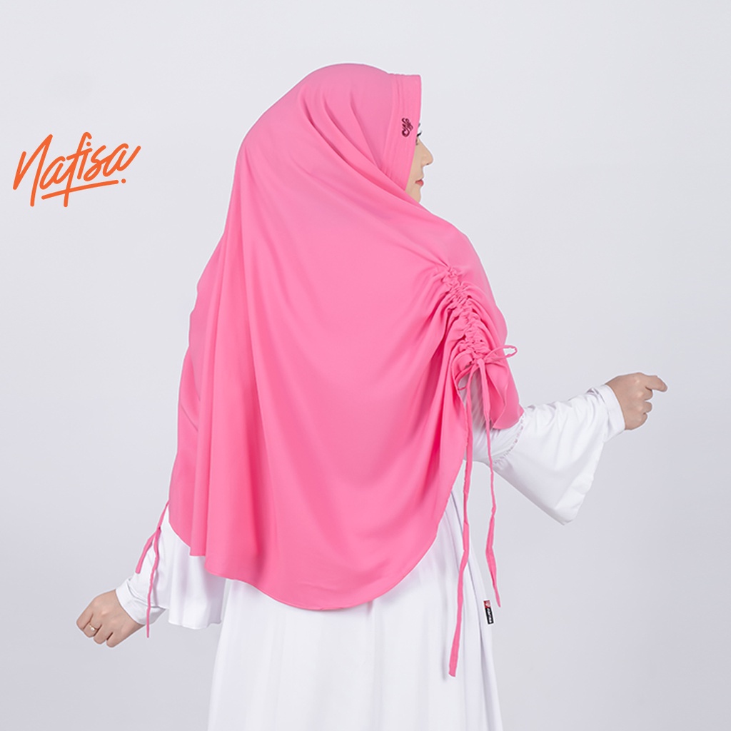 KERUDUNG Instan NAFISA FARA - Jilbab Bergo Serut Samping Bahan Wolfis