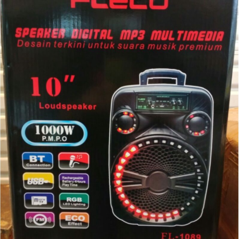 Cod Speaker Fleco Bluetooth Digital 10inch/F-1089 Suara bass