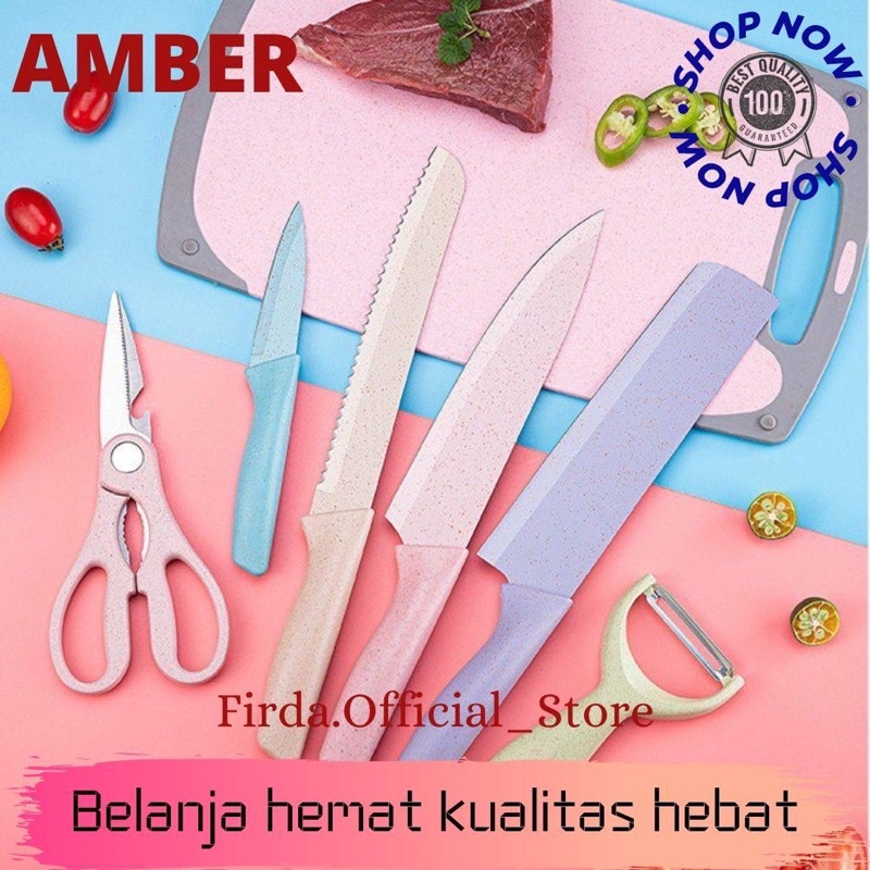 AMBER KITCHEN KNIFE 6IN1 MULTICOLOR FREE TALENAN
